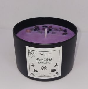Handmade "Basic Witch" crystal candle